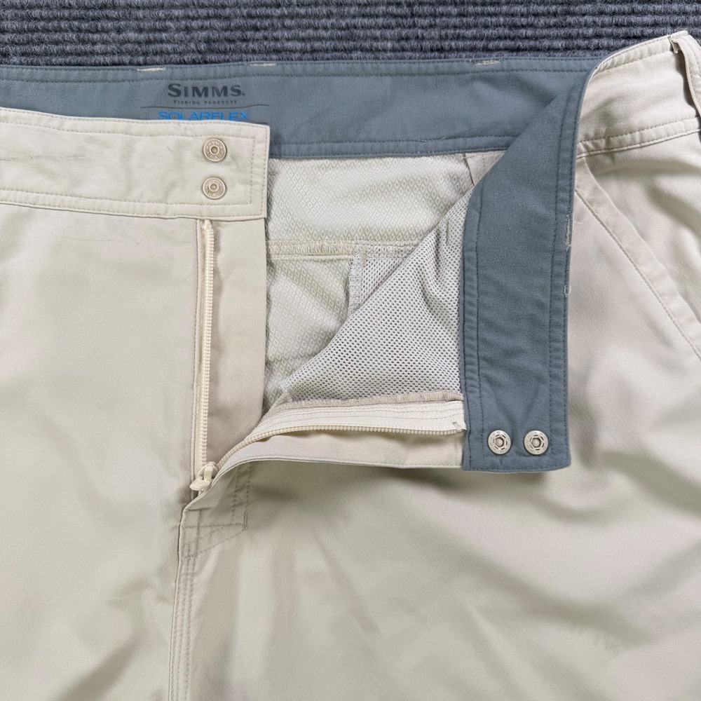 Simms SolarFlex Fishing Short Men 40 Tan Beige Cargo Technical Mesh Outdoor Fish - Picture 4 of 16